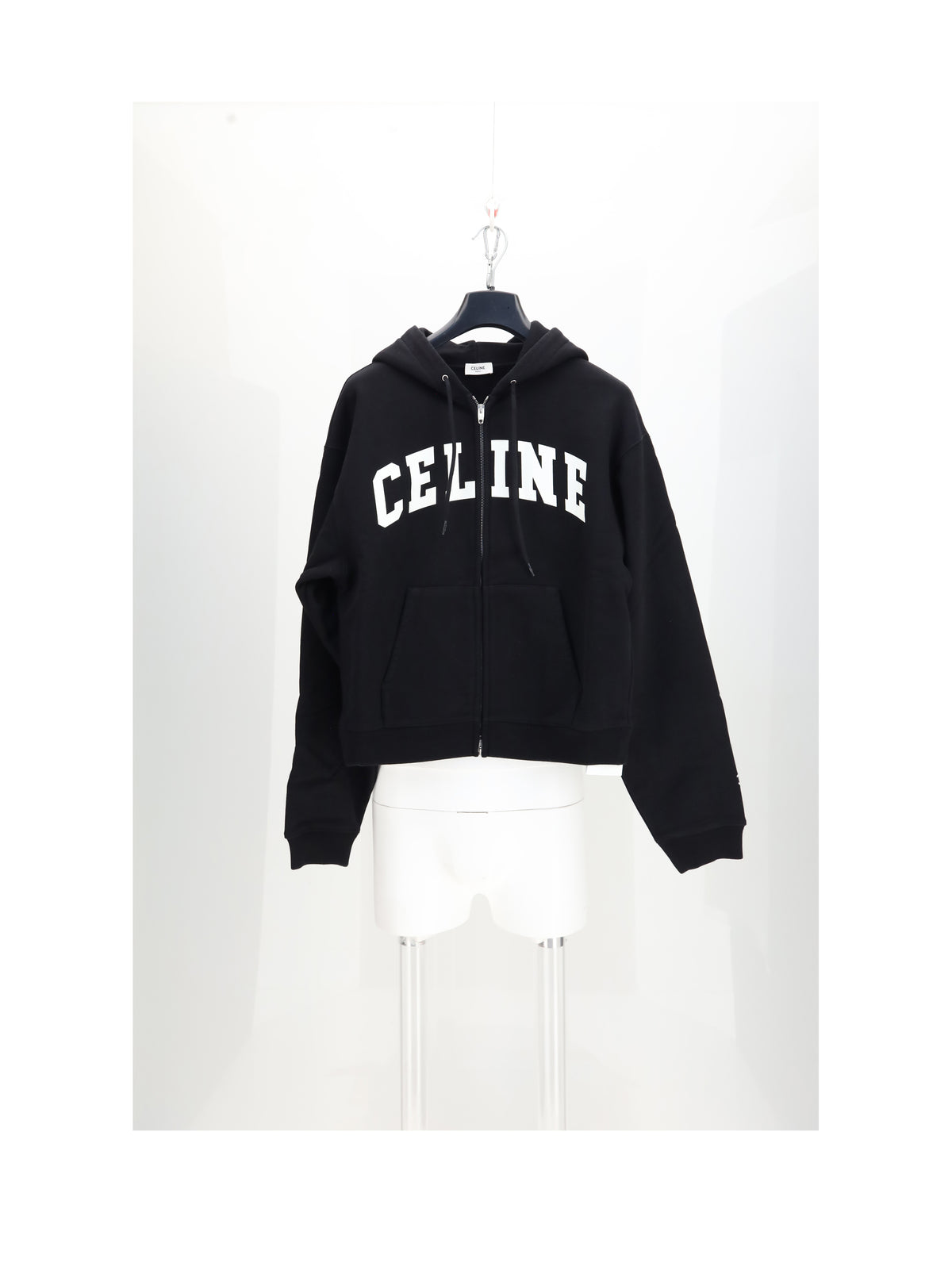Celine RELAXED ZIPPED HOODIE - Black / White