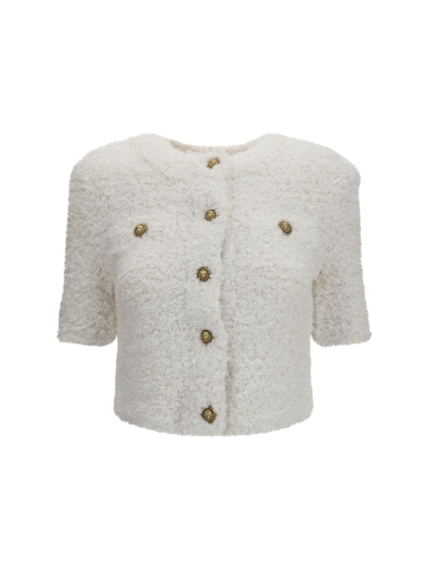 BALMAIN Tweed Plumetis Cardigan