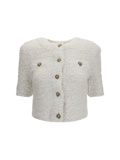 BALMAIN Tweed Plumetis Cardigan