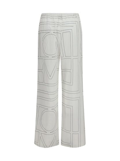 Toteme Monogram Pants - White/Black