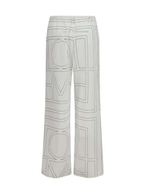 Toteme Monogram Pants - White/Black