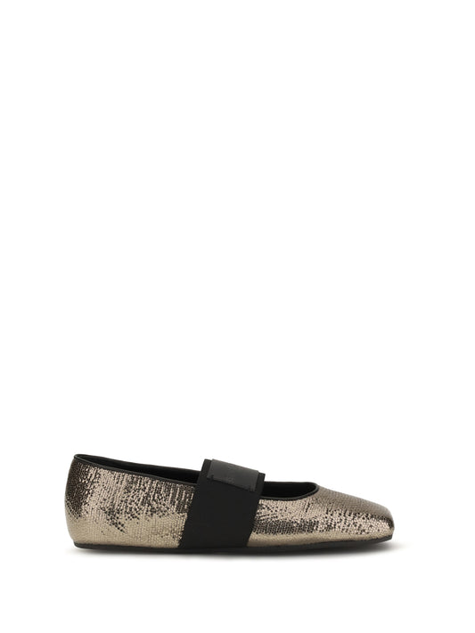 GIVENCHY Sliced Square Ballerinas in textured leather