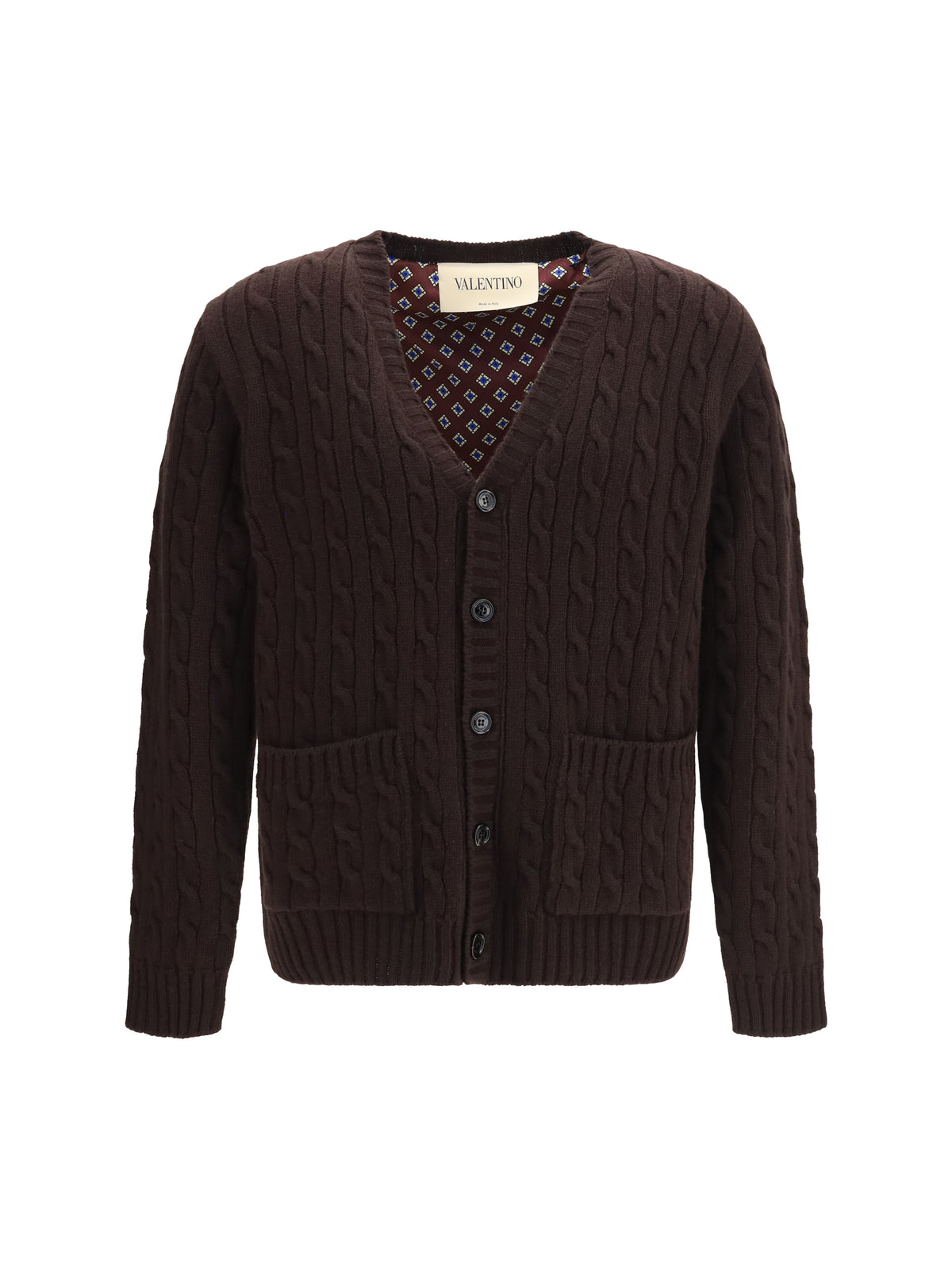 Valentino Virgin wool V-neck Cardigan - Middle Brown