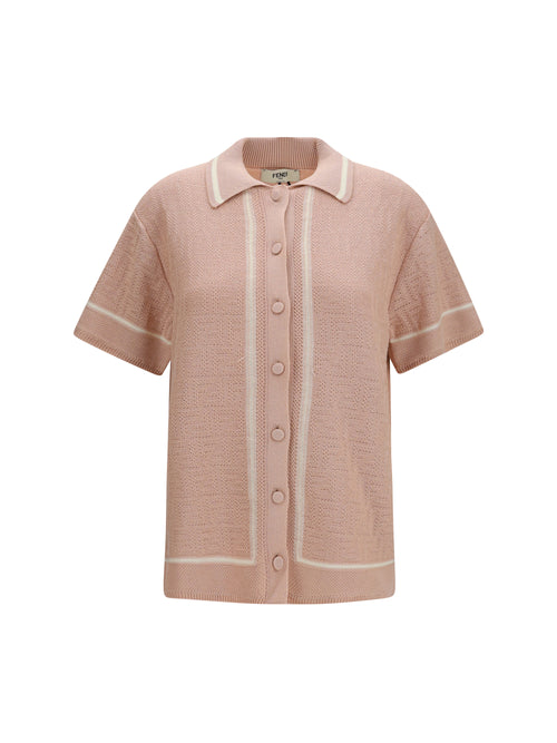 Fendi FF all-over crochet Shirt - Powder Pink-26