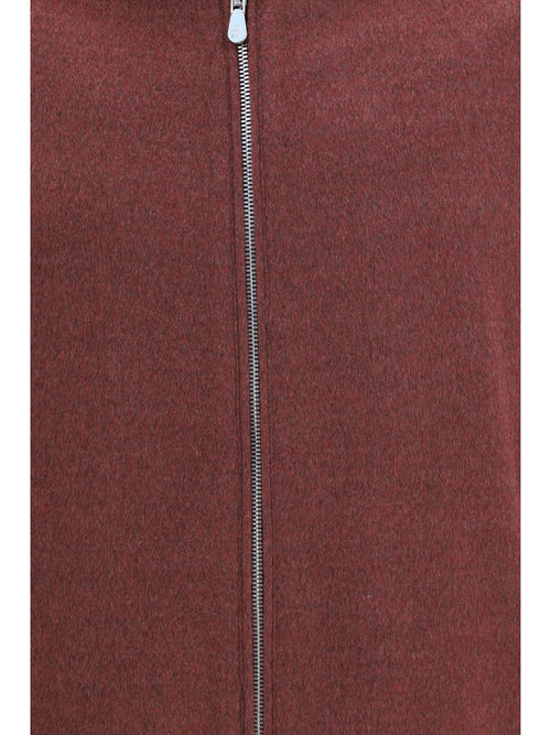 Brunello Cucinelli Wool zip Jacket with high collar - Lava