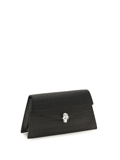 Alexander Mcqueen Mini Skull Clutch - Black