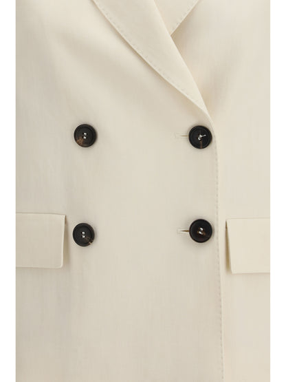 BRUNELLO CUCINELLI Fluid twill Jacket in viscose and linen with monile