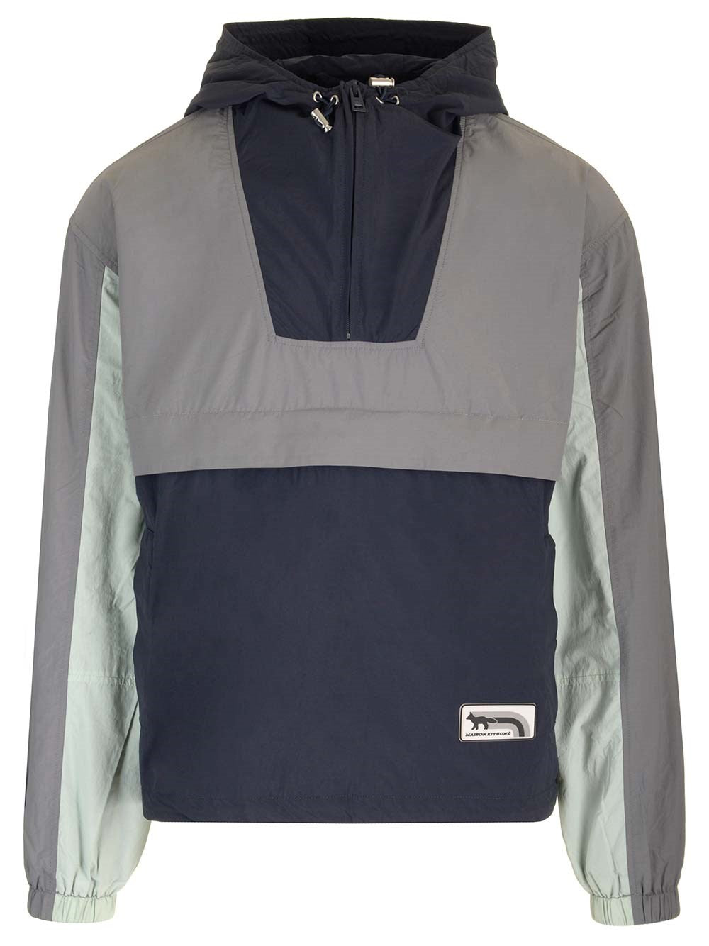 Maison Kitsuné Windbreaker In Technical Fabric - Blue