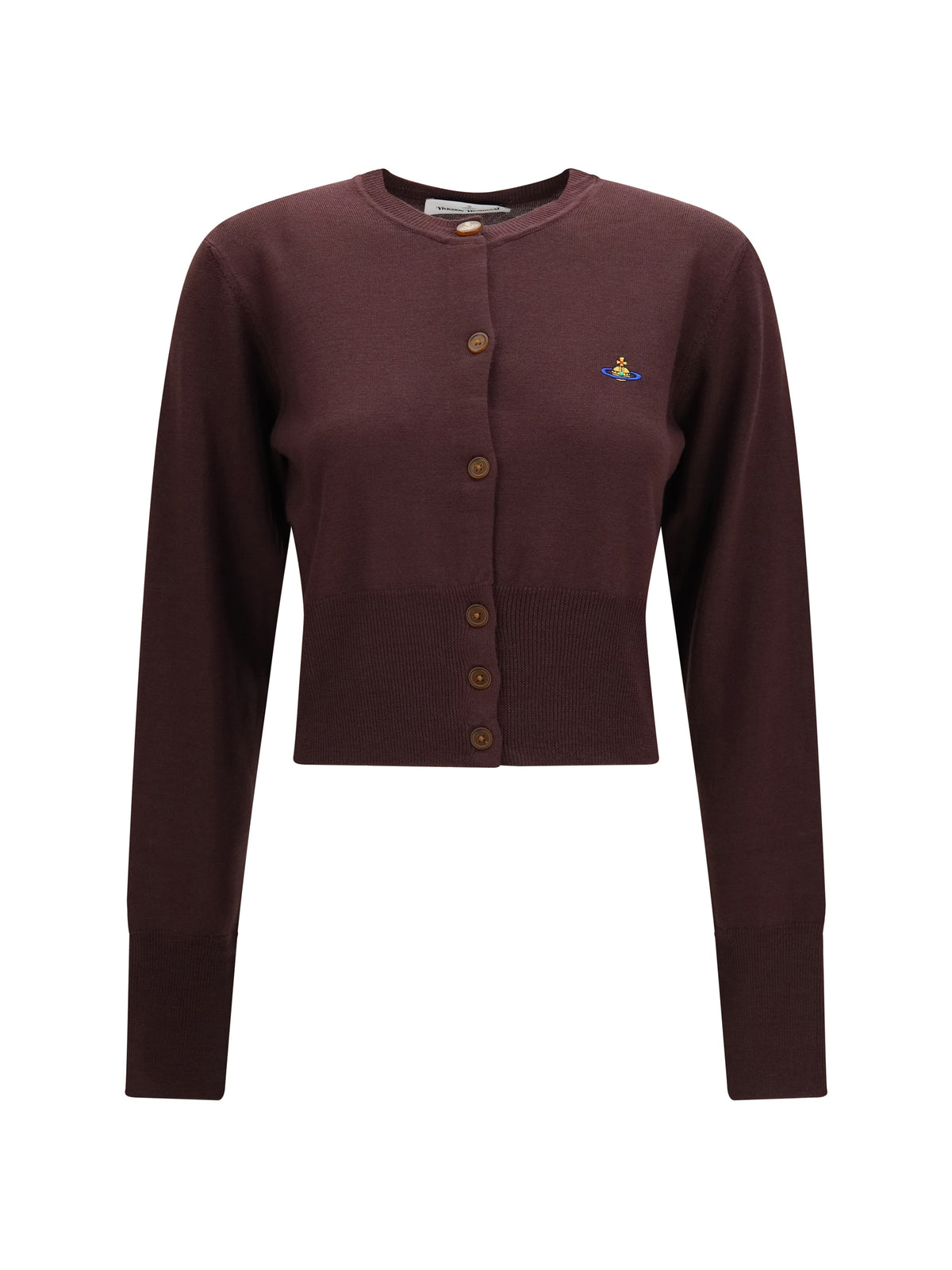 Vivienne Westwood Bea cropped wool Cardigan - Dark Mahogany