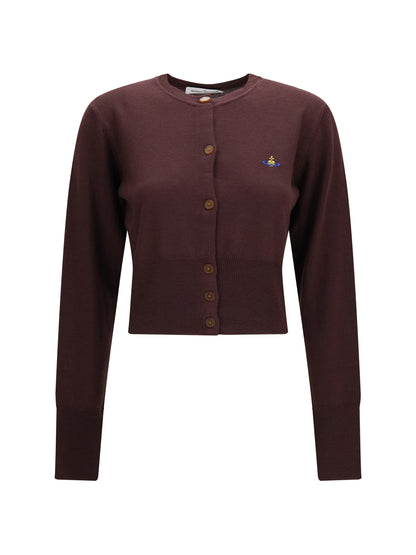 Vivienne Westwood Bea cropped wool Cardigan - Dark Mahogany