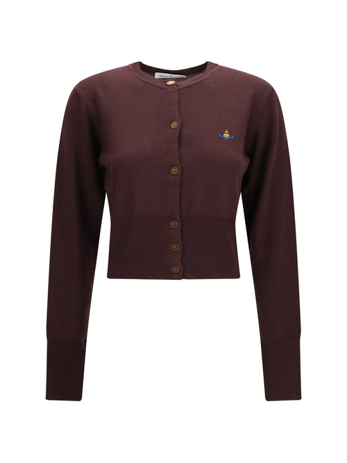 Vivienne Westwood Bea cropped wool Cardigan - Dark Mahogany
