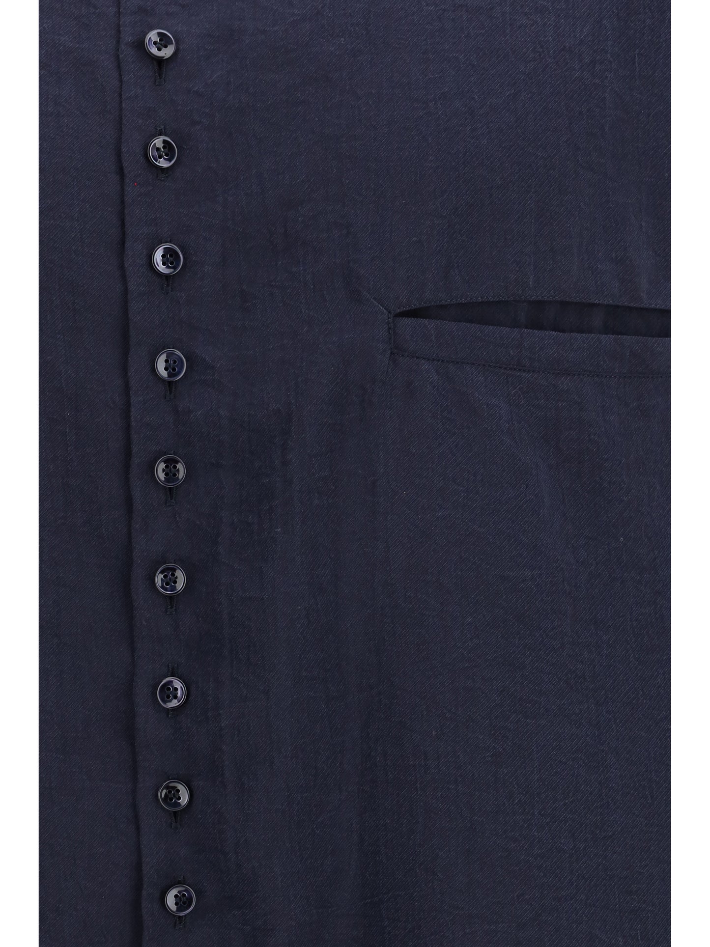 GIORGIO ARMANI Washed silk Shirt with band collar