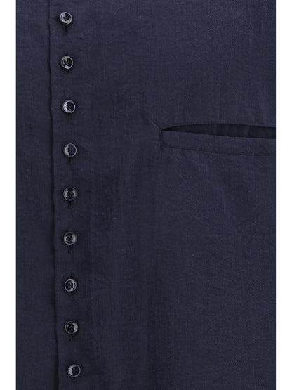GIORGIO ARMANI Washed silk Shirt with band collar