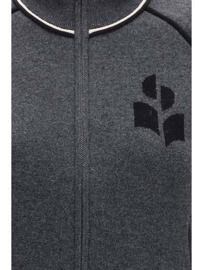 Marant Étoile Lanya logo and zip Cardigan - Anthracite/Black