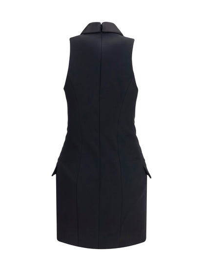 Balmain Grain de poudre belted Dress - Noir/Noir