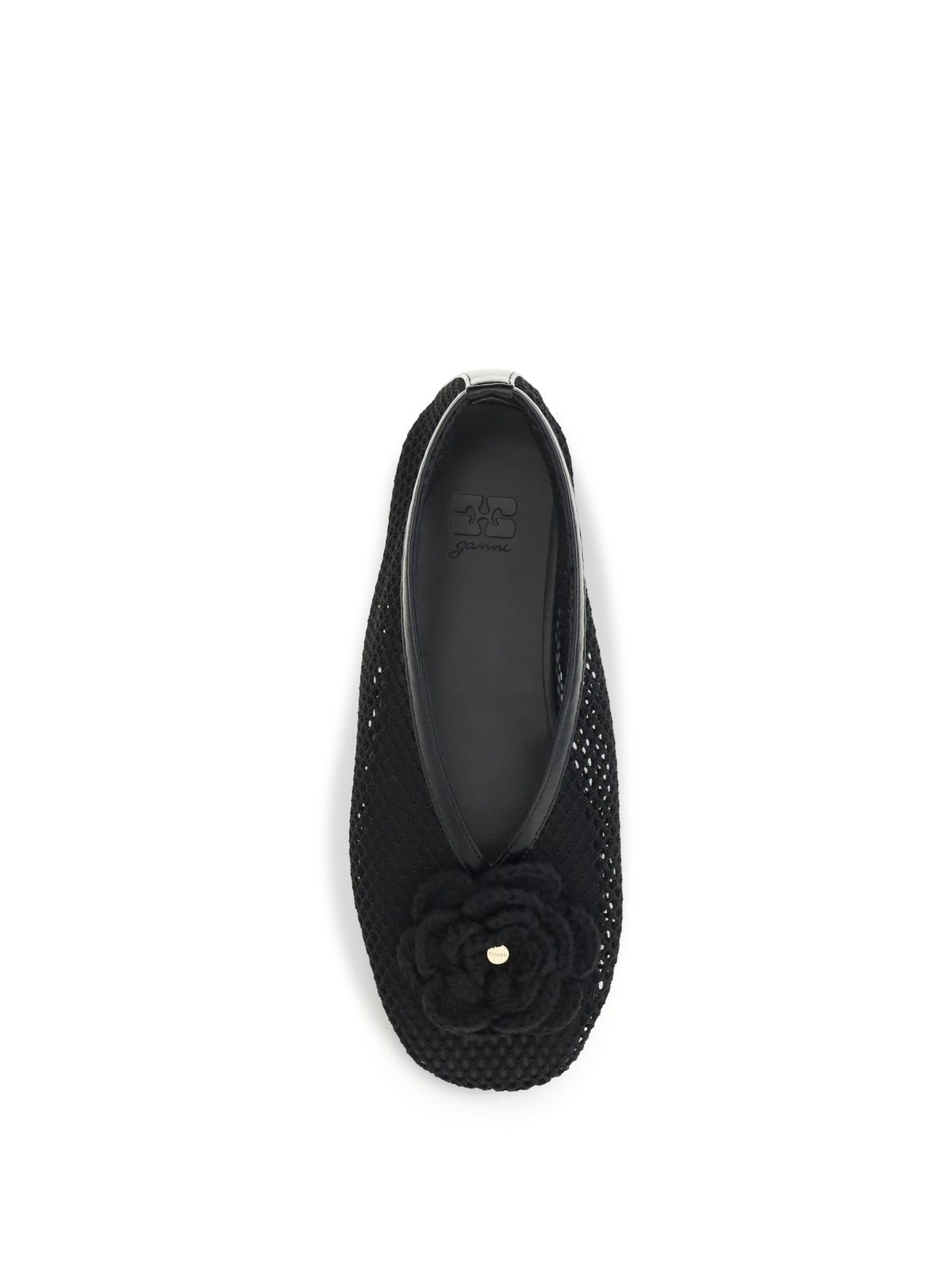Ganni Jenny mesh Ballerinas - Black