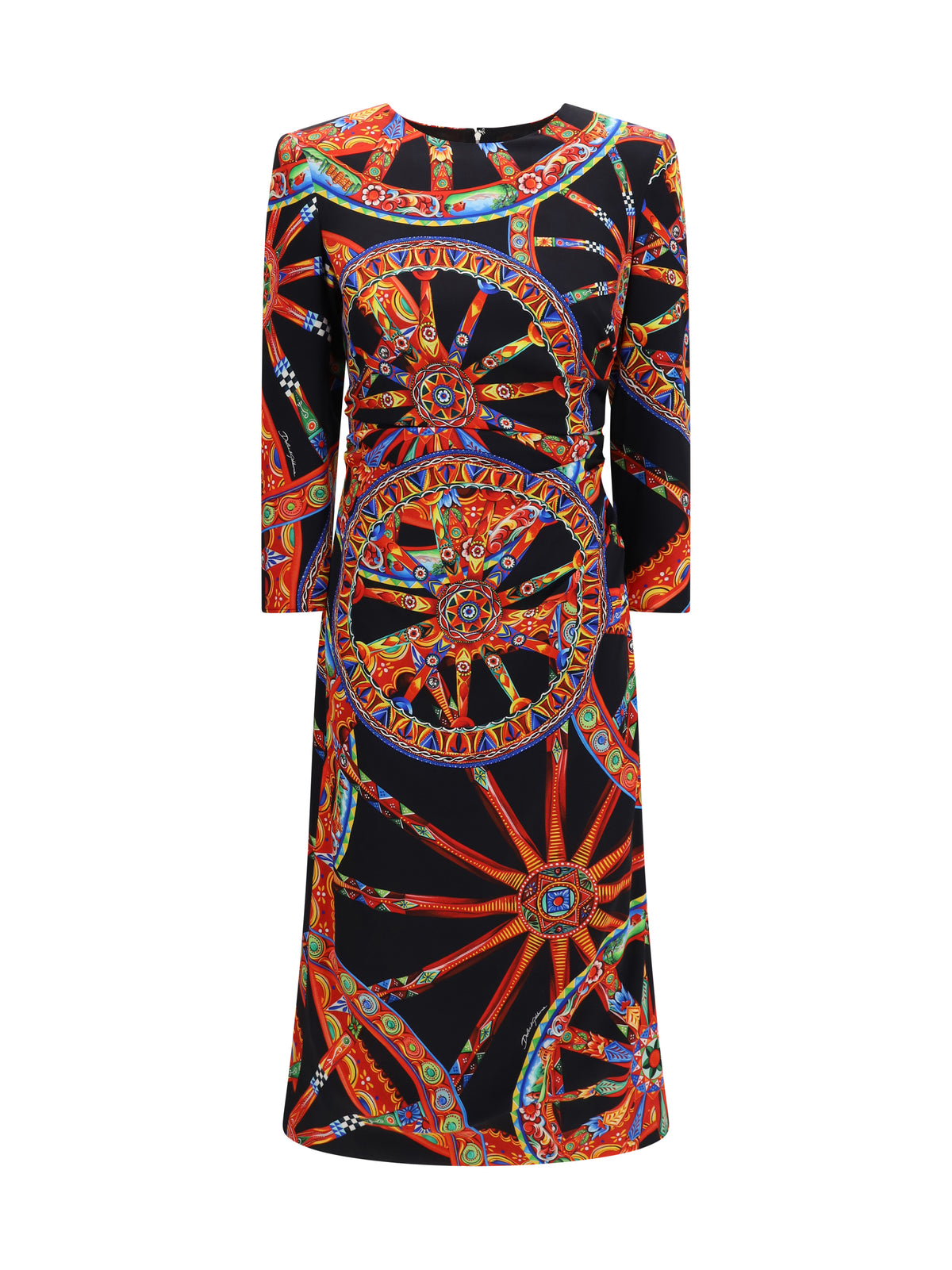 Dolce & Gabbana Carretto print charmeuse Dress - Ruote Carretto Fnero