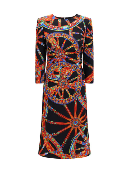 Dolce & Gabbana Carretto print charmeuse Dress - Ruote Carretto Fnero