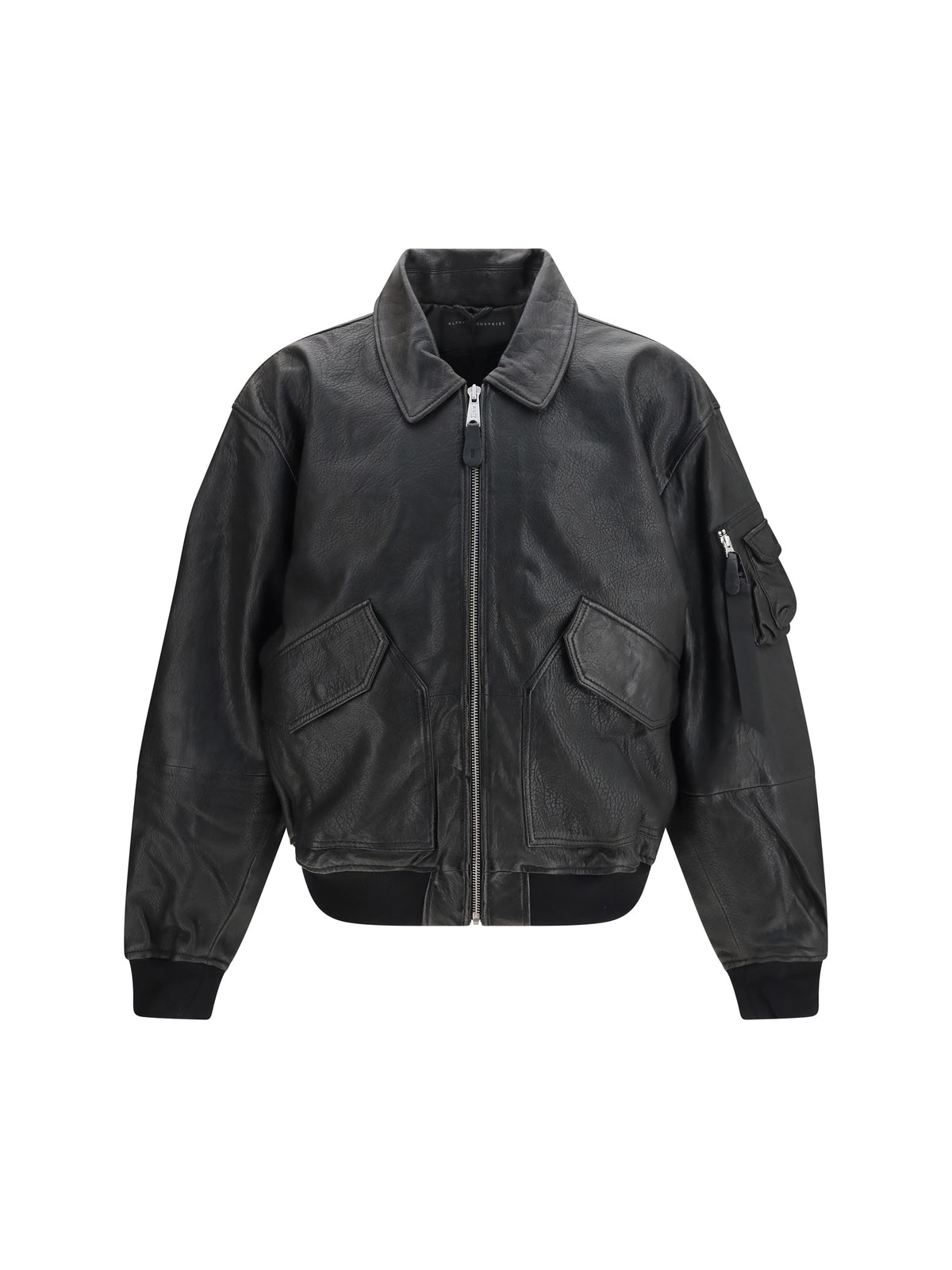Alpha Industries CWU-36/P leather UV Bomber Jacket - Black