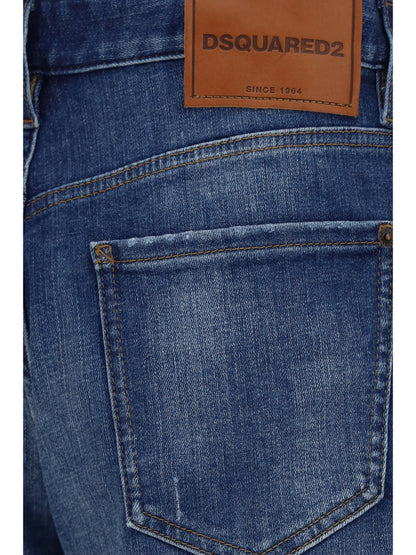 Dsquared2 Marine Short Denim Bermuda Shorts - Navy Blue