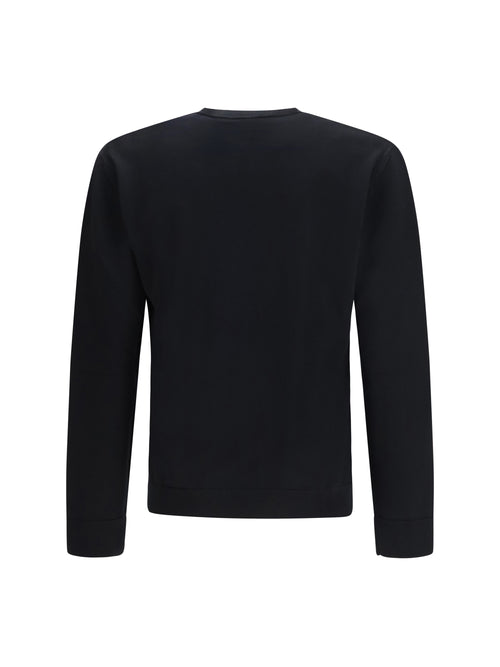 Valentino Sweater in virgin wool with intarsia V detail - Black/Burro