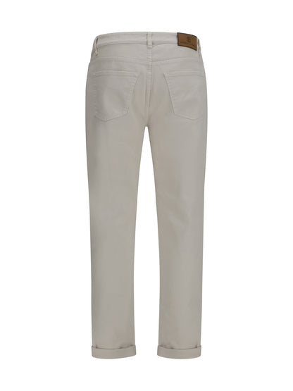 Brunello Cucinelli Jeans with turn-up hem - English White