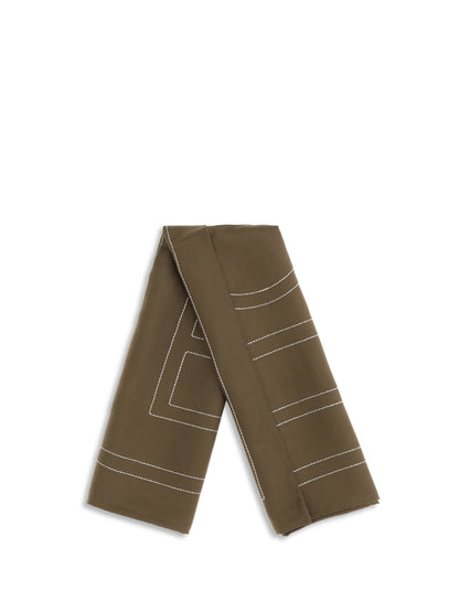 Toteme Silk Scarf with embroidery - Mocha