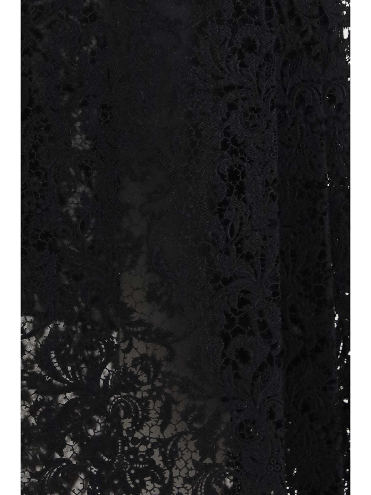 Fendi Flared midi Skirt in macramé lace - Black