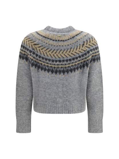 Barbour Annette Fair Isle crewneck Jumper - Grey Multi