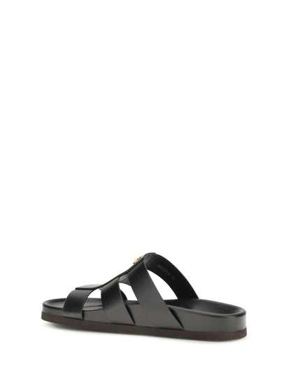 VALENTINO GARAVANI Studshield leather slide Sandals