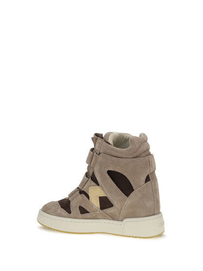 Isabel Marant Leather Sneakers - Sand Brown/Chocolate