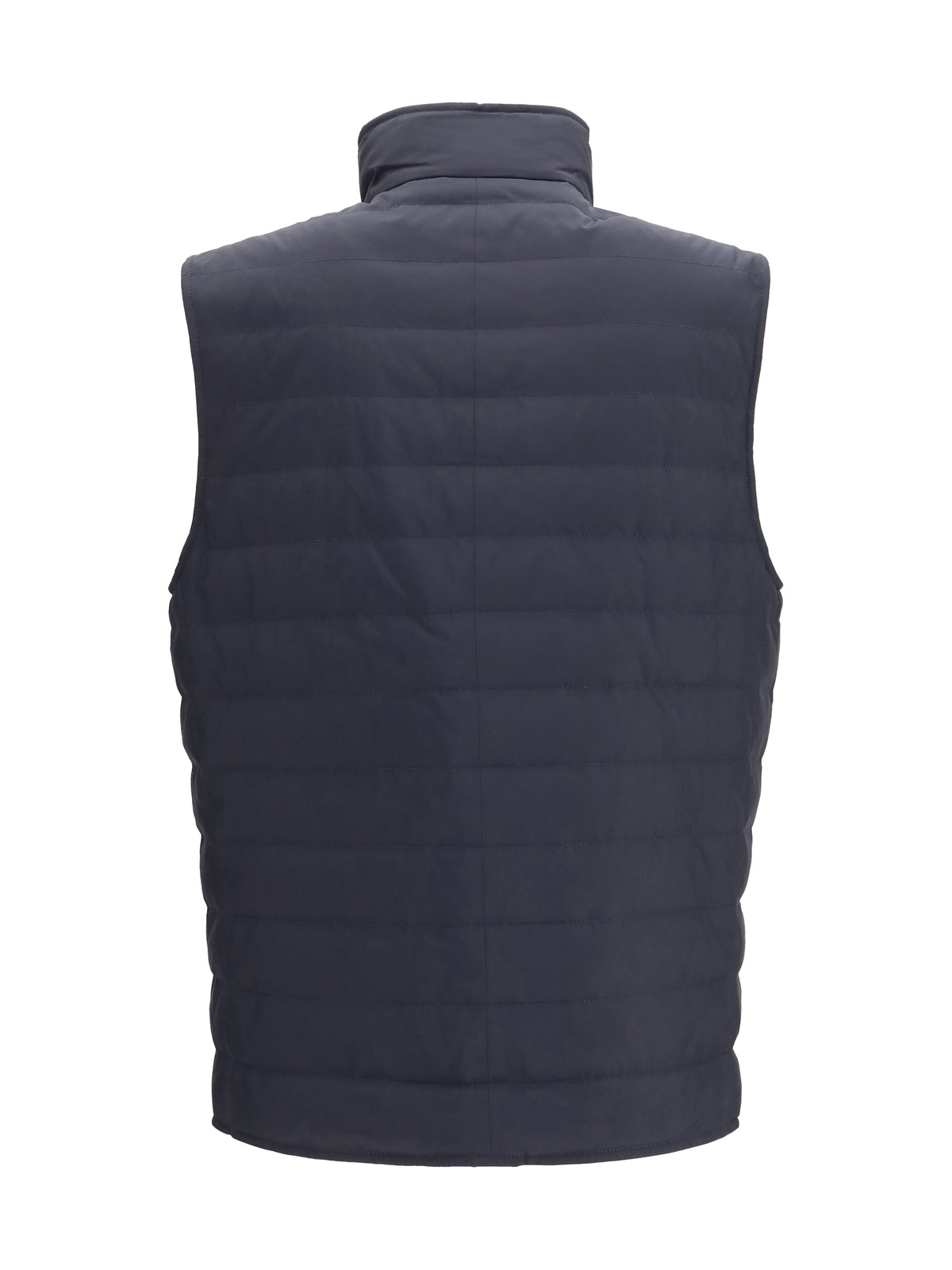 Brunello Cucinelli Sleeveless padded Gilet - Navy+Geyser
