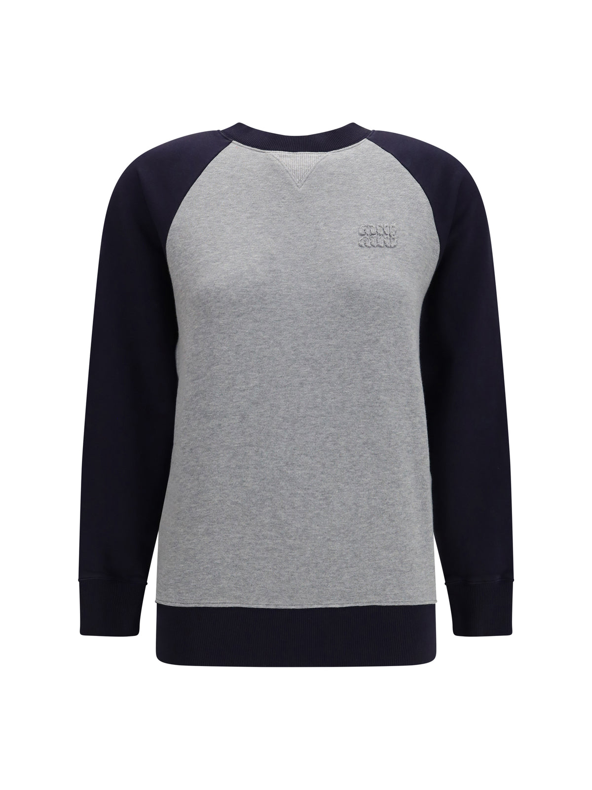 Miu Miu Bicolor crewneck Sweatshirt - Grigio+Blu