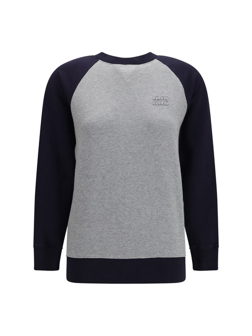 Miu Miu Bicolor crewneck Sweatshirt - Grigio+Blu