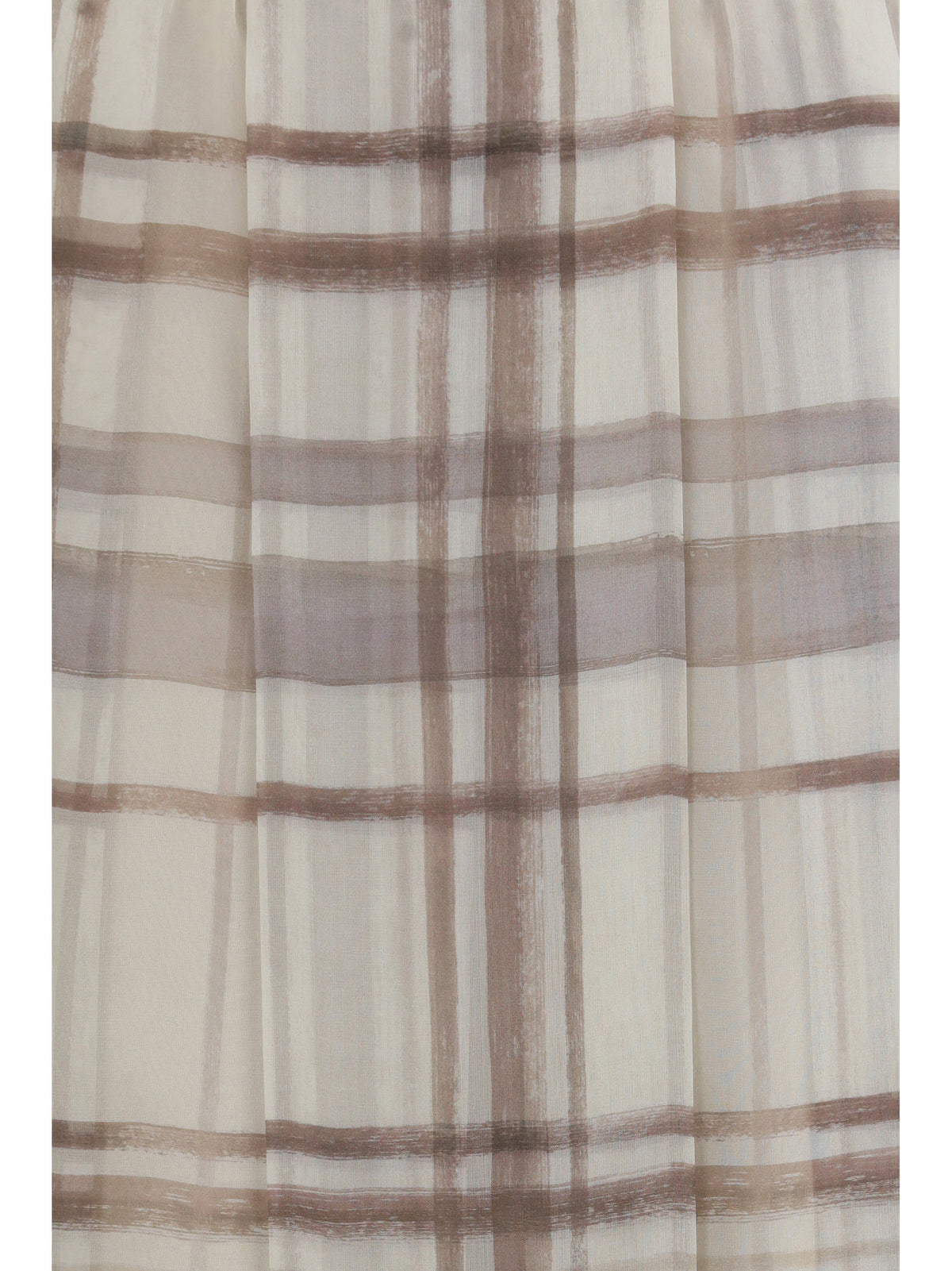 Brunello Cucinelli Silk Midi Skirt - Panama/Brown