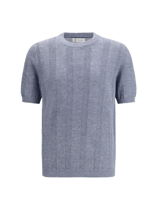 BRUNELLO CUCINELLI Short-sleeve knitted Top
