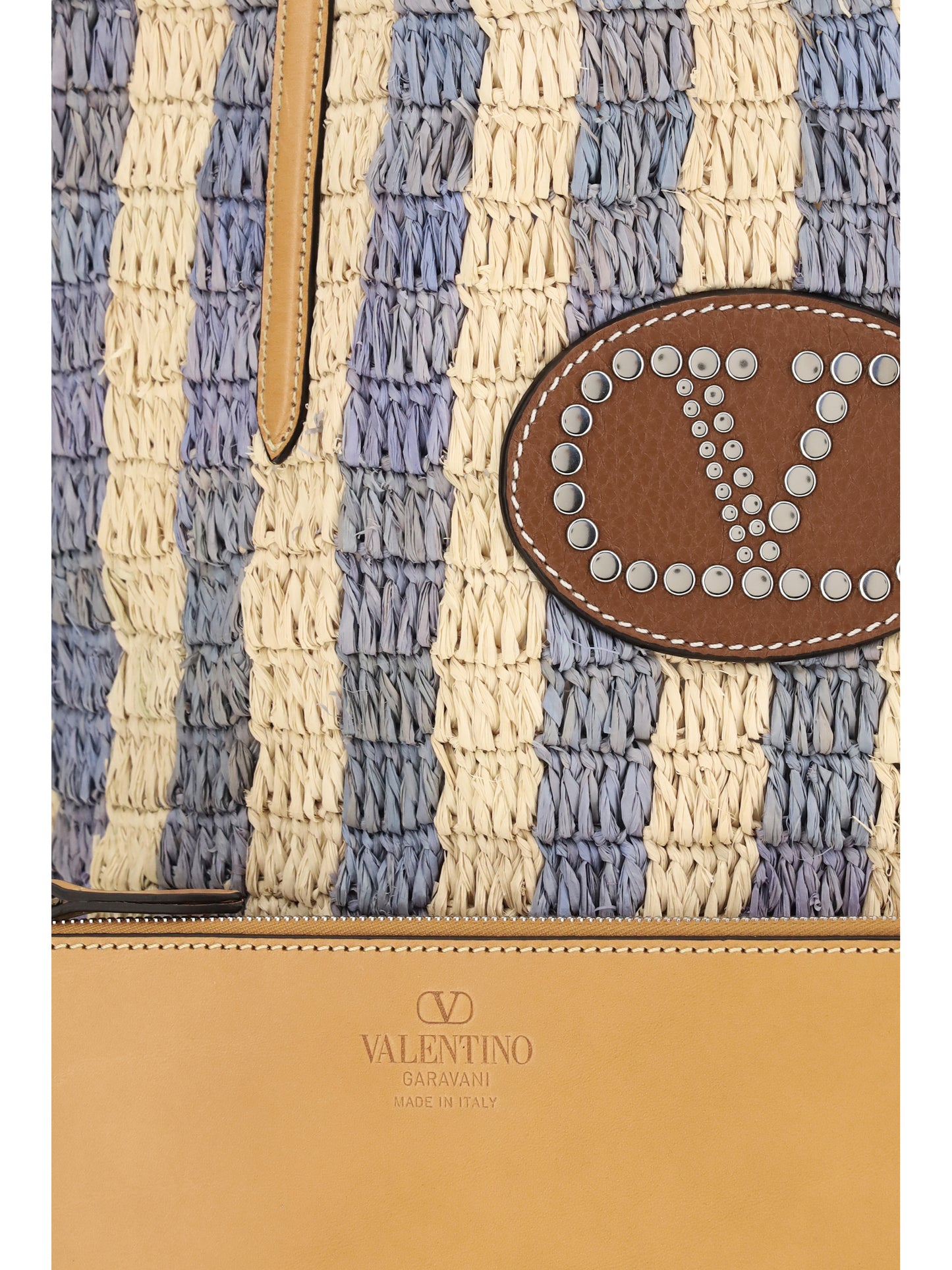 VALENTINO GARAVANI Striped raffia Bucket Bag