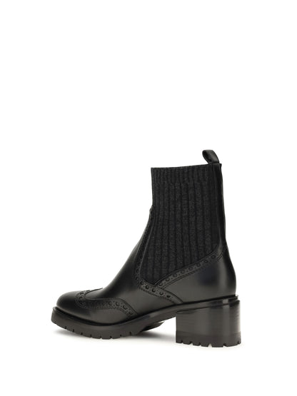 Santoni Ferret leather Boots - Black
