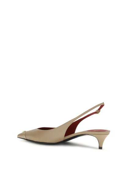 Valentino Garavani VLogo Signature kitten-heel slingback Pumps - Camel