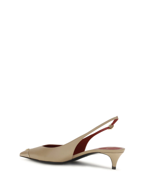 Valentino Garavani VLogo Signature kitten-heel slingback Pumps - Camel