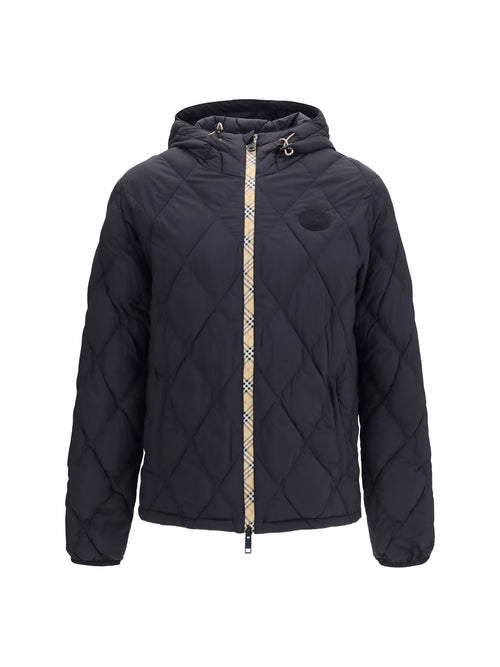 Burberry Doversgreen nylon Down Jacket with Check stitching - Black