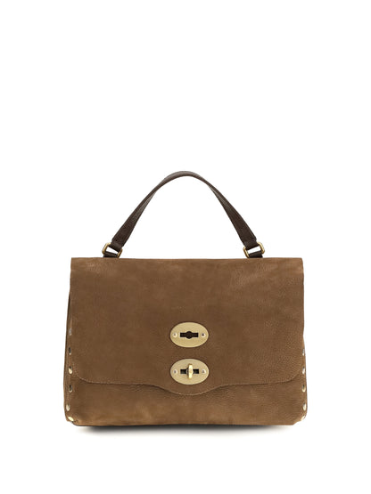 Zanellato Postina Jones suede Top Handle Bag - Brown Tartufo Di Norcia