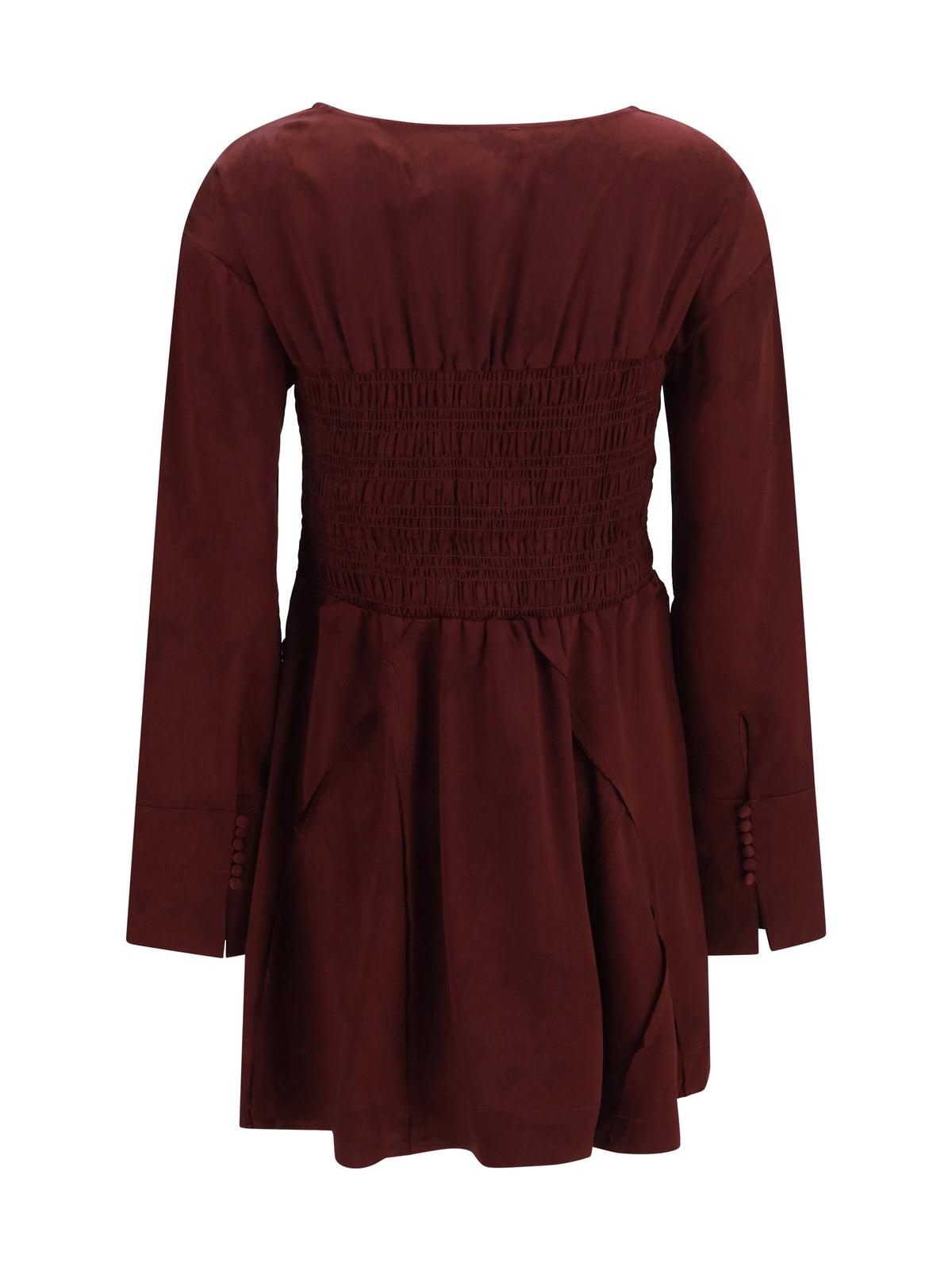 Ganni Long-sleeve satin Mini Dress - Port Royale