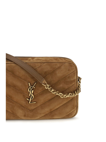 Saint Laurent Camera LouLou matelassé suede Shoulder Bag - Orange Caramel Cogn