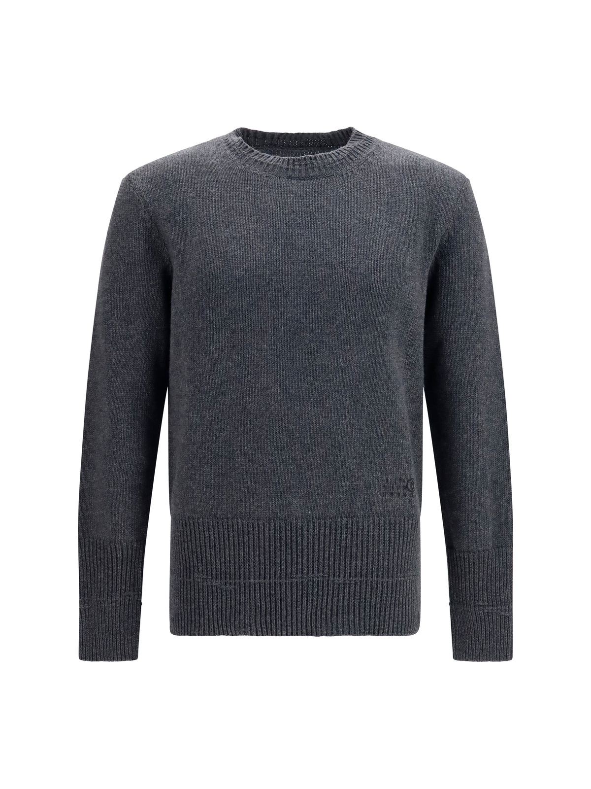 MM6 Maison Margiela Wool crewneck Sweater - Dark Grey Melange