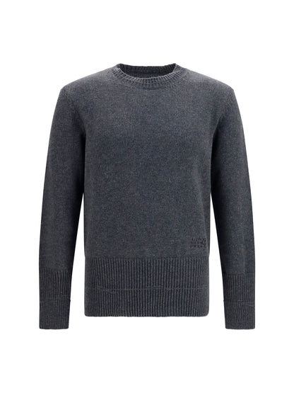 MM6 Maison Margiela Wool crewneck Sweater - Dark Grey Melange