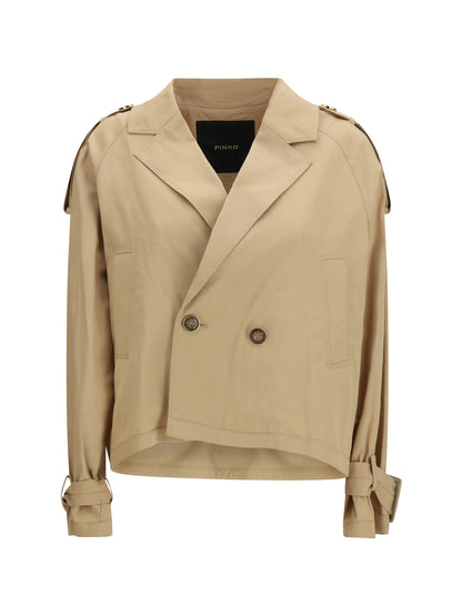 PINKO Tanya short Trench in cotton twill