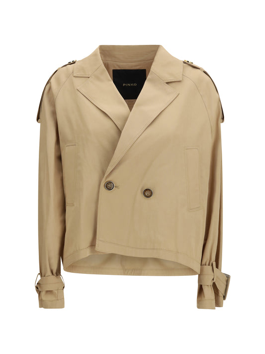 PINKO Tanya short Trench in cotton twill