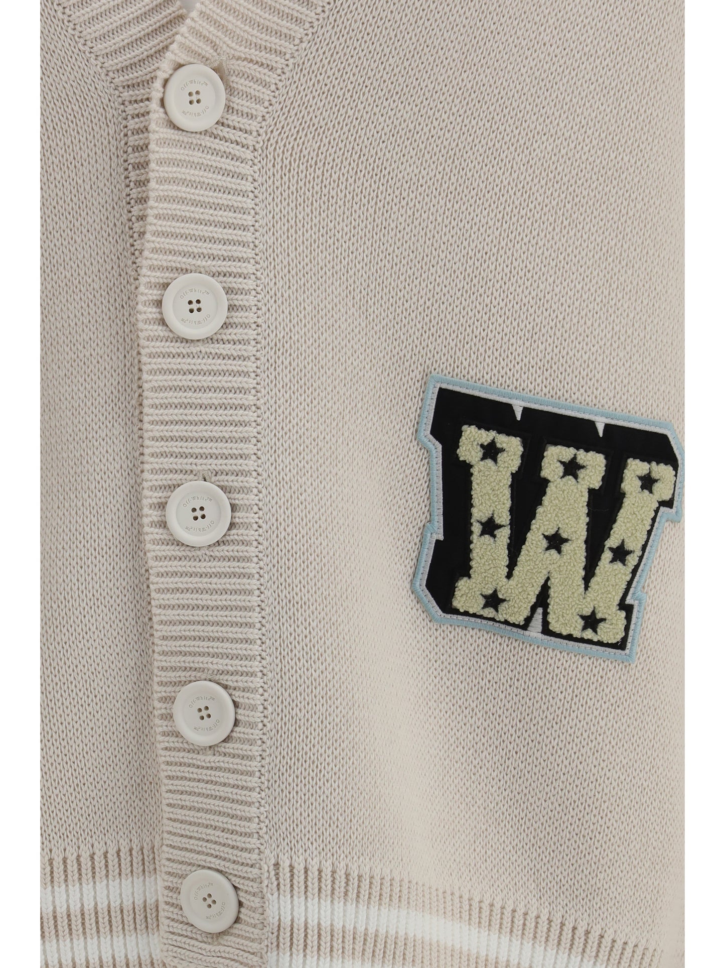 OFF-WHITE Star Logo Diagonal Varsity Cardigan
