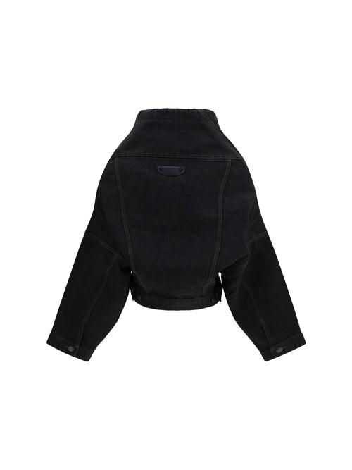Balenciaga Wrap organic Japanese denim Jacket - Lt Vint Blck W Eff